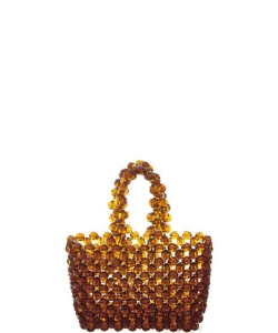 Fashion Crystal Beaded Sparkling Mini Bag HBG-103286 BROWN